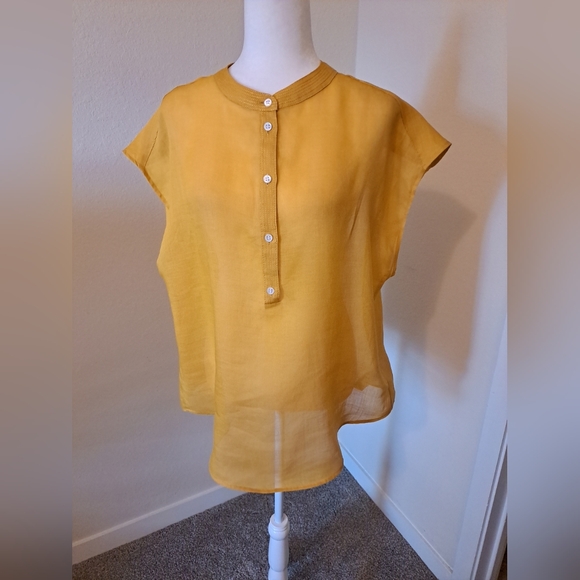 Banana Republic Tops - Banana Republic Oversized Ramie Shirt Mustard Size L Tall Excellent Condition